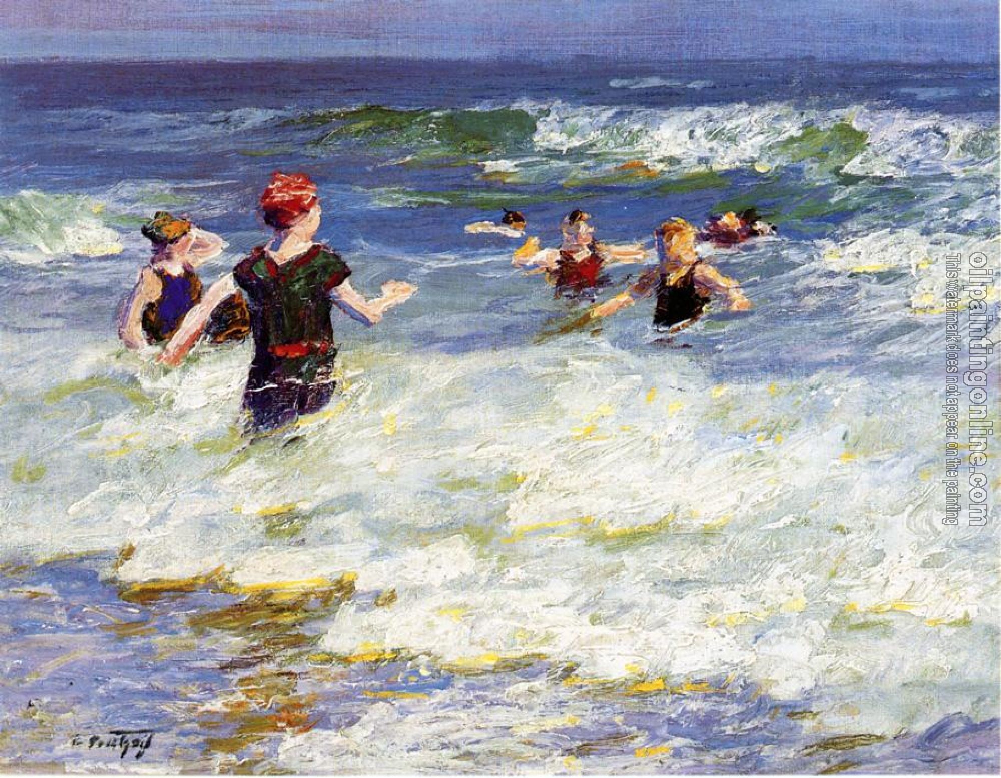 Potthast, Edward Henry - In the Surf